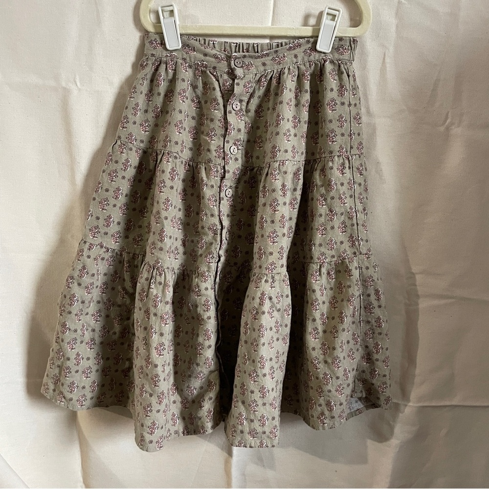 Rylee + Cru Olive Floral Maxi Skirt